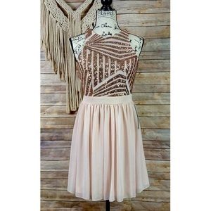 Miss Kim USA | Rose Gold Sequin Cocktail Dress